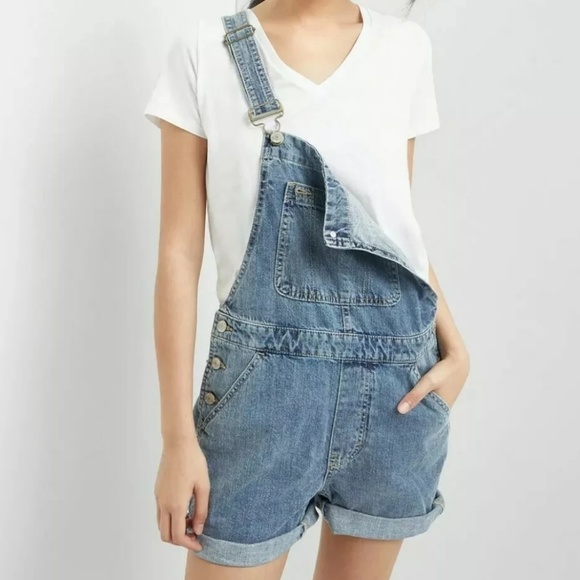 GAP Pants - Gap Denim Shortalls Overalls S Medium Wash